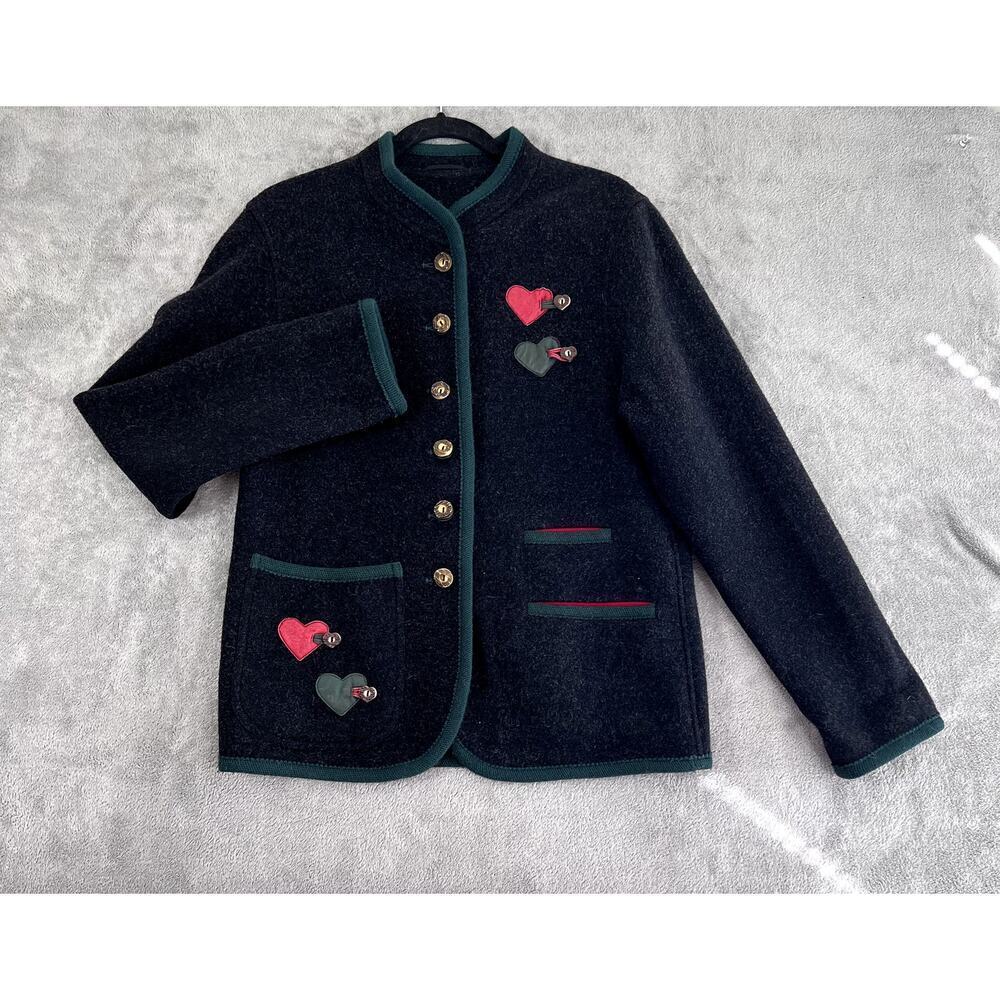 Vintage Austrian Trachten Jacket Omen's 34 Loden Wool Alpaca Boiled Wool Blazer